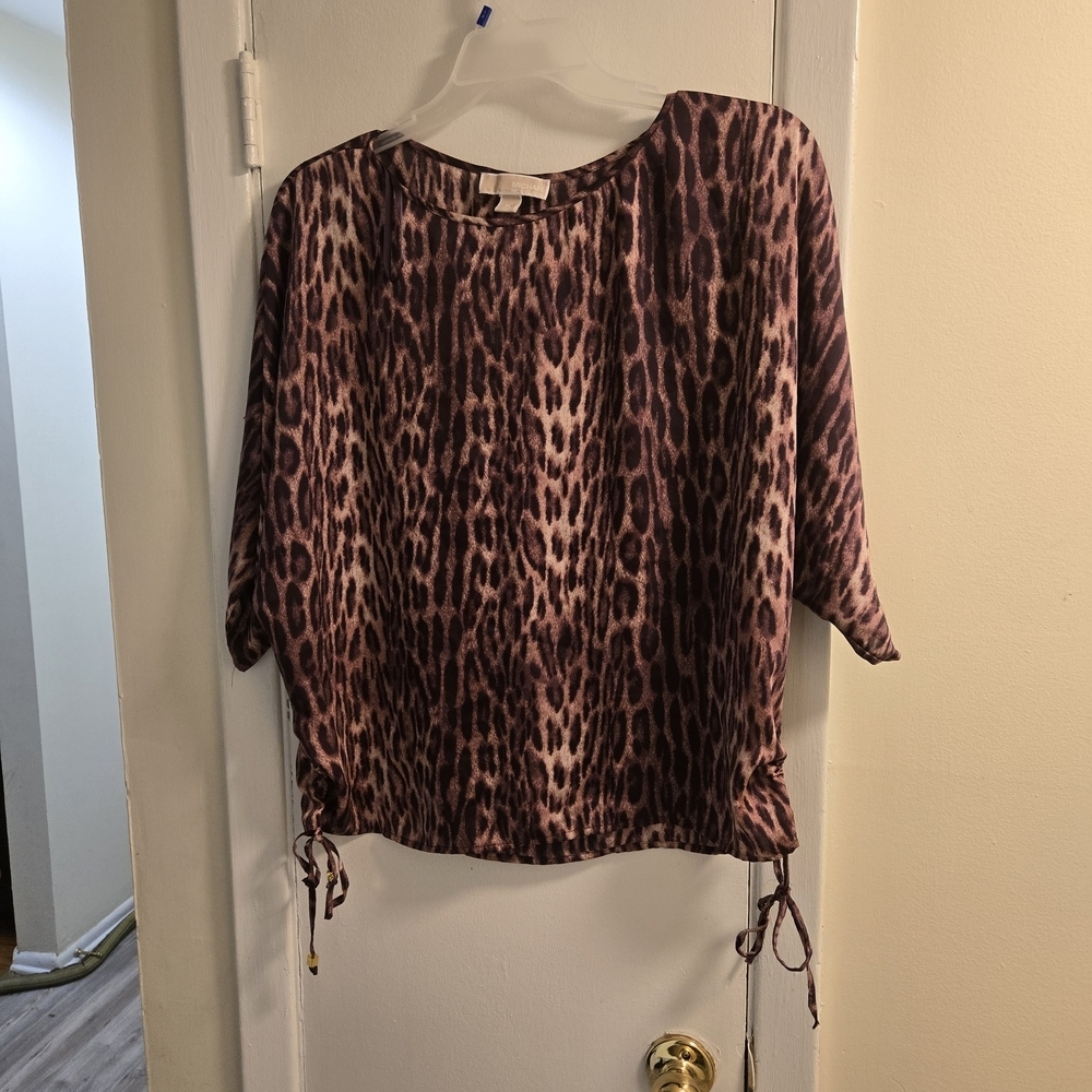 Michael Kors Vintage Grung Animal Print 3/4 Sleeve Blouse  - Size XL - Picture 11 of 13